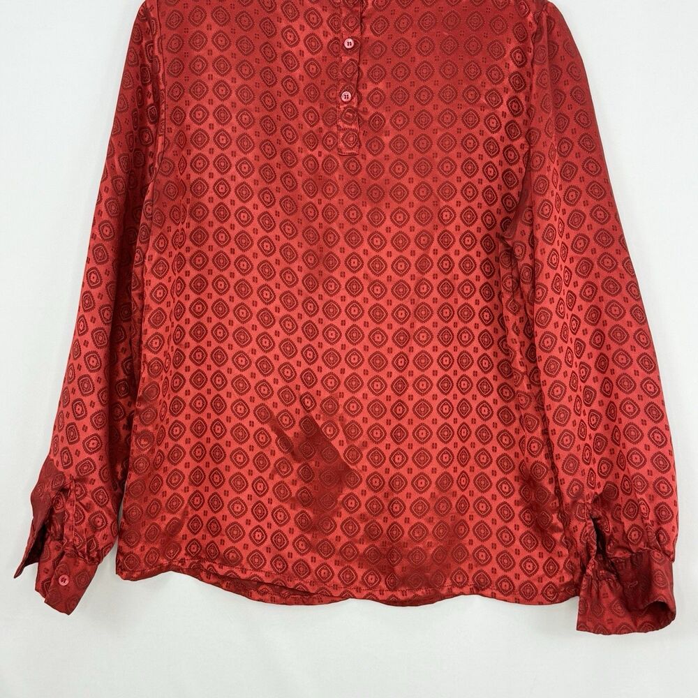 Vintage La Chine Classic by Galinda Wang Women’s Red Blouse Size 6 - Picture 7 of 16